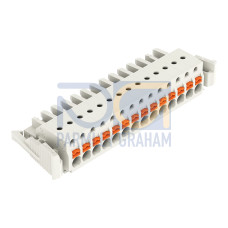 1-conductor female connector, push-button, Push-in CAGE CLAMP&reg;, light gray