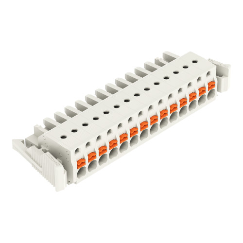 1-conductor female connector, push-button, Push-in CAGE CLAMP&reg;, light gray