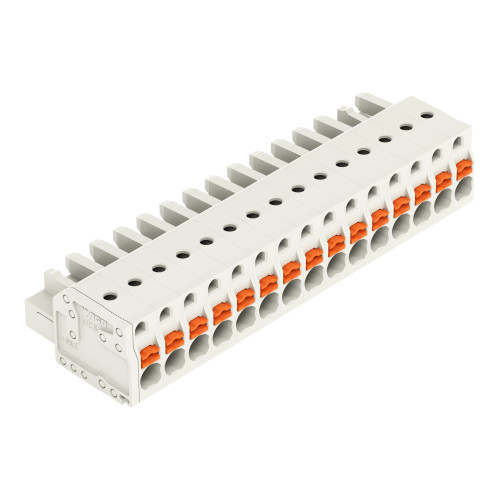 1-conductor female connector, push-button, Push-in CAGE CLAMP&reg;, light gray