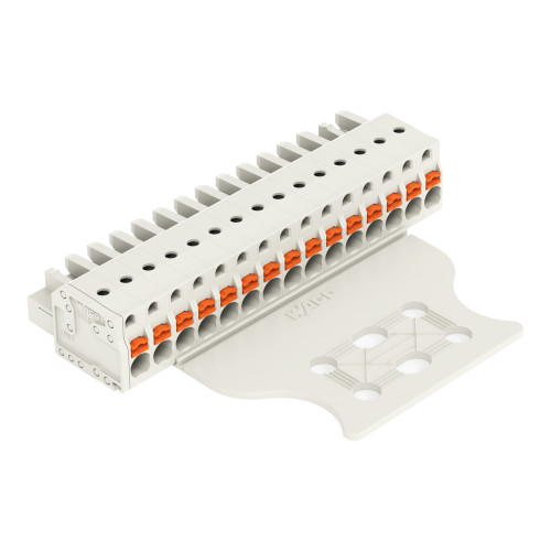 1-conductor female connector, push-button, Push-in CAGE CLAMP&reg;, light gray