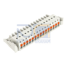 1-conductor female connector, push-button, Push-in CAGE CLAMP&reg;, light gray