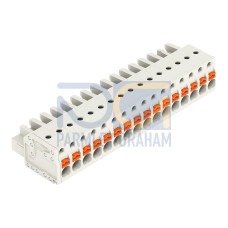 1-conductor female connector, push-button, Push-in CAGE CLAMP&reg;, light gray