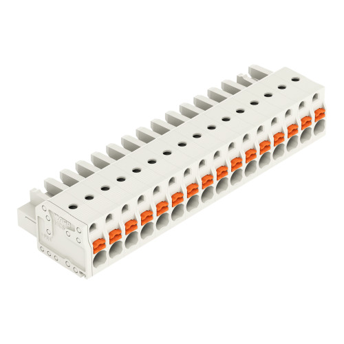 1-conductor female connector, push-button, Push-in CAGE CLAMP&reg;, light gray