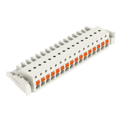 1-conductor female connector, push-button, Push-in CAGE CLAMP&reg;, light gray