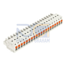 1-conductor female connector, push-button, Push-in CAGE CLAMP&reg;, light gray