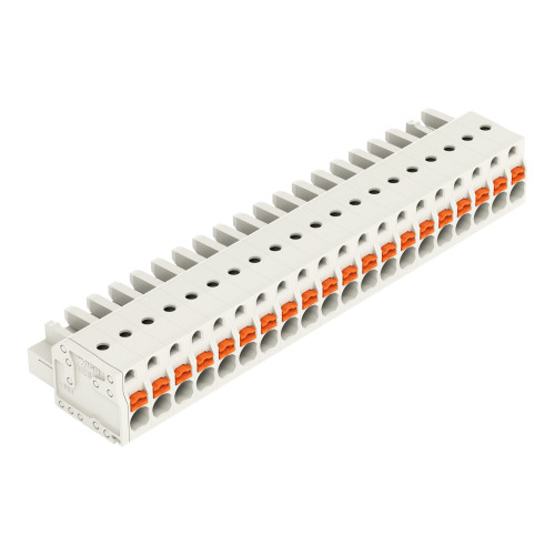 1-conductor female connector, push-button, Push-in CAGE CLAMP&reg;, light gray