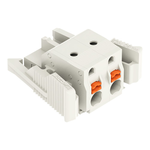 1-conductor female connector, push-button, Push-in CAGE CLAMP&reg;, light gray