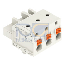 1-conductor female connector, push-button, Push-in CAGE CLAMP&reg;, light gray