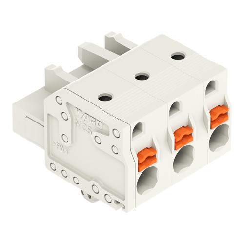 1-conductor female connector, push-button, Push-in CAGE CLAMP&reg;, light gray
