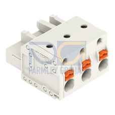 1-conductor female connector, push-button, Push-in CAGE CLAMP&reg;, light gray