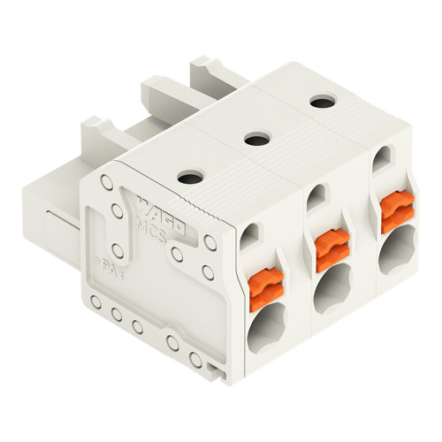 1-conductor female connector, push-button, Push-in CAGE CLAMP&reg;, light gray