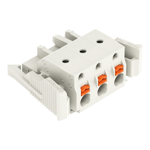 1-conductor female connector, push-button, Push-in CAGE CLAMP&reg;, light gray