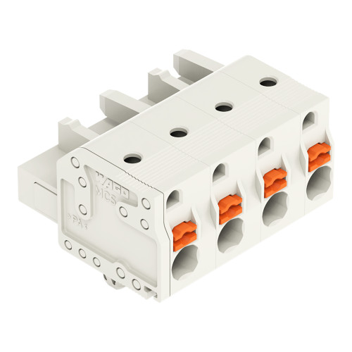 1-conductor female connector, push-button, Push-in CAGE CLAMP&reg;, light gray