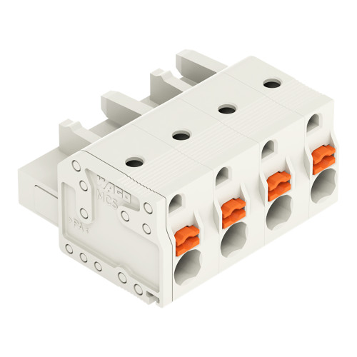 1-conductor female connector, push-button, Push-in CAGE CLAMP&reg;, light gray