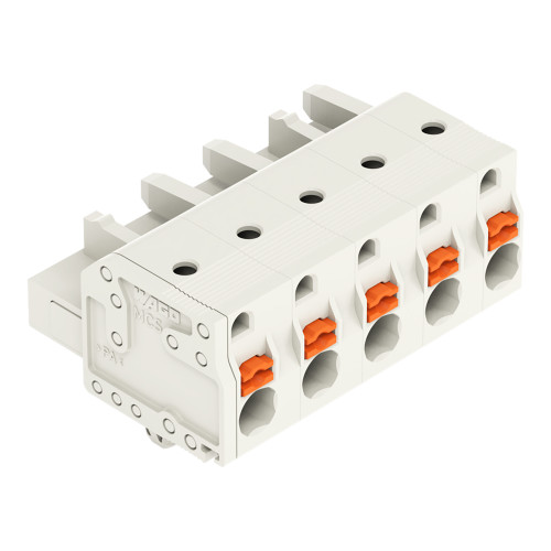 1-conductor female connector, push-button, Push-in CAGE CLAMP&reg;, light gray