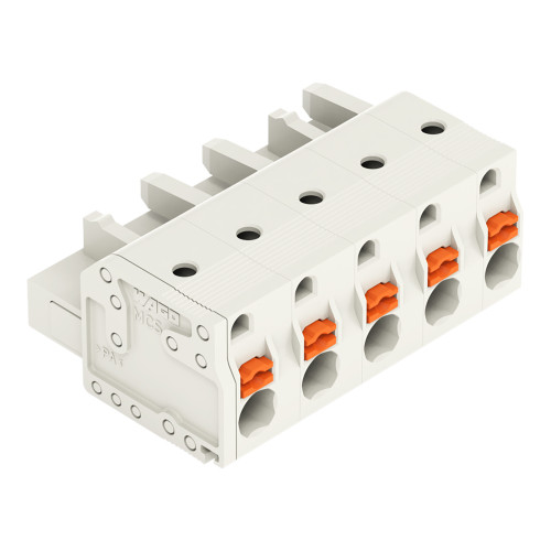 1-conductor female connector, push-button, Push-in CAGE CLAMP&reg;, light gray