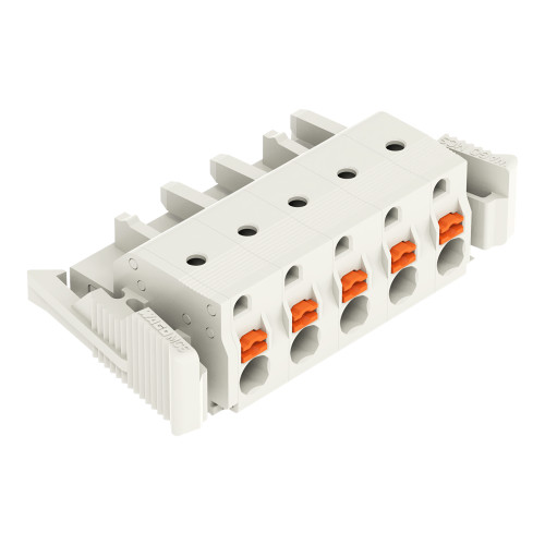 1-conductor female connector, push-button, Push-in CAGE CLAMP&reg;, light gray