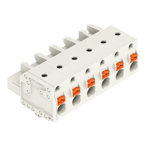 1-conductor female connector, push-button, Push-in CAGE CLAMP&reg;, light gray