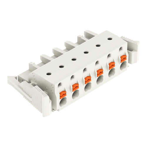 1-conductor female connector, push-button, Push-in CAGE CLAMP&reg;, light gray