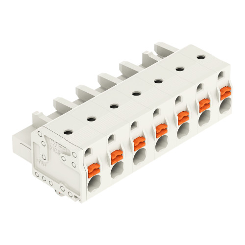 1-conductor female connector, push-button, Push-in CAGE CLAMP&reg;, light gray