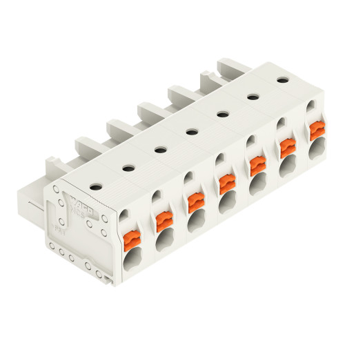 1-conductor female connector, push-button, Push-in CAGE CLAMP&reg;, light gray