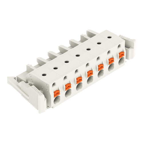 1-conductor female connector, push-button, Push-in CAGE CLAMP&reg;, light gray