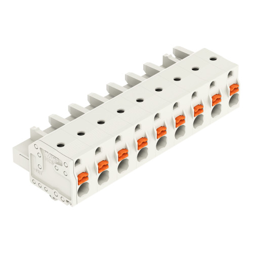 1-conductor female connector, push-button, Push-in CAGE CLAMP&reg;, light gray