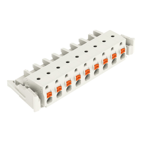 1-conductor female connector, push-button, Push-in CAGE CLAMP&reg;, light gray