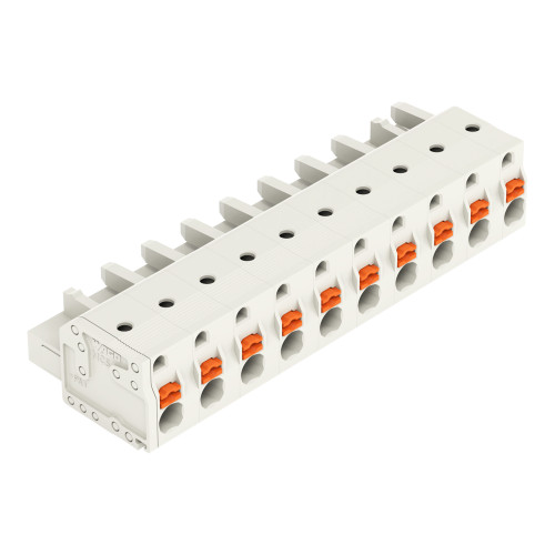 1-conductor female connector, push-button, Push-in CAGE CLAMP&reg;, light gray