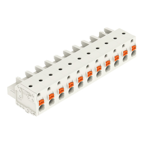 1-conductor female connector, push-button, Push-in CAGE CLAMP&reg;, light gray