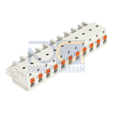 1-conductor female connector, push-button, Push-in CAGE CLAMP&reg;, light gray