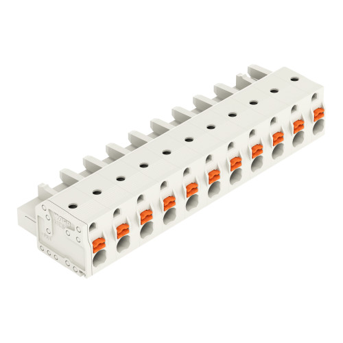 1-conductor female connector, push-button, Push-in CAGE CLAMP&reg;, light gray