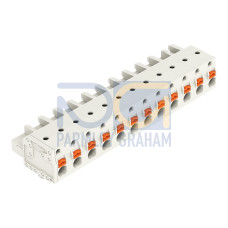 1-conductor female connector, push-button, Push-in CAGE CLAMP&reg;, light gray
