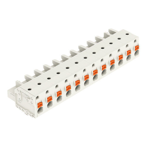 1-conductor female connector, push-button, Push-in CAGE CLAMP&reg;, light gray