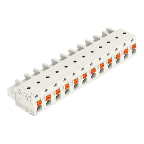 1-conductor female connector, push-button, Push-in CAGE CLAMP&reg;, light gray