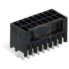 THR male header, 2-row, 0.8 x 0.8 mm solder pin, straight, black