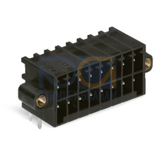 THT male header, 2-row, 0.8 x 0.8 mm solder pin, angled, black