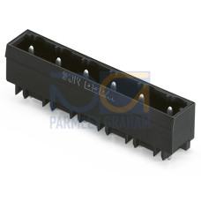 THR male header, 1.2 x 1.2 mm solder pin, straight, black