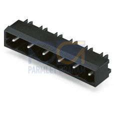 THR male header, 1.2 x 1.2 mm solder pin, angled, black