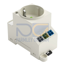 Switchgear cabinet outlet, for DIN-rail and screw mounting, for plug, type F, CEE 7/4 (Schuko), light gray