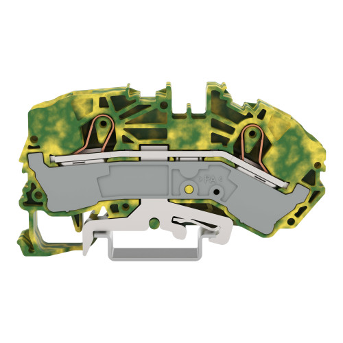 2-conductor ground terminal block, 16 mm&sup2;, side and center marking, green-yellow