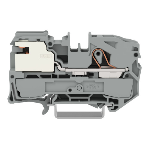 1-conductor power distribution disconnect terminal block, 16 mm&sup2;, Push-in CAGE CLAMP&reg;, gray