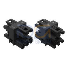 3-way distribution connector, 3-pole, Cod. A, black
