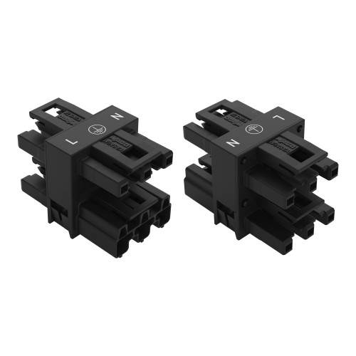 3-way distribution connector, 3-pole, Cod. A, black