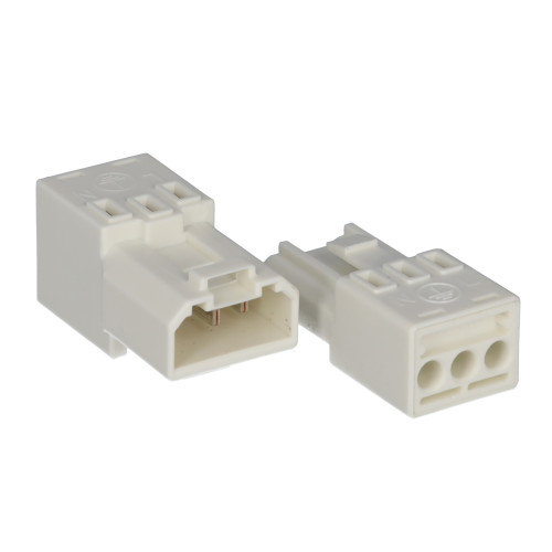 Female connector, without ground contact, 5-pole, white