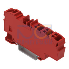 Distribution terminal block, with operating slots, 1 x 6 mm&sup2; / 6 x 1.5 mm&sup2;, red
