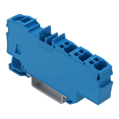 Distribution terminal block, with operating slots, 1 x 6 mm&sup2; / 6 x 1.5 mm&sup2;, blue