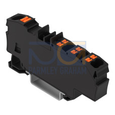 Distribution terminal block, with push-button, 1 x 6 mm&sup2; / 6 x 1.5 mm&sup2;, black