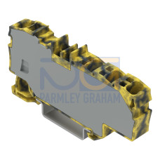 Distribution terminal block, with operating slots, 1 x 6 mm&sup2; / 6 x 1.5 mm&sup2;, dark gray/yellow