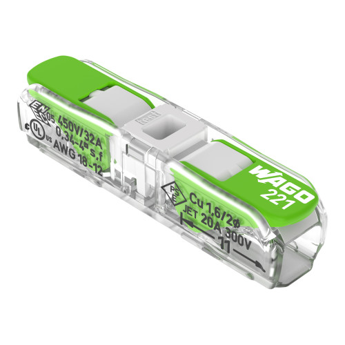 4mm&sup2; 221 Inline Compact Connector With Levers
